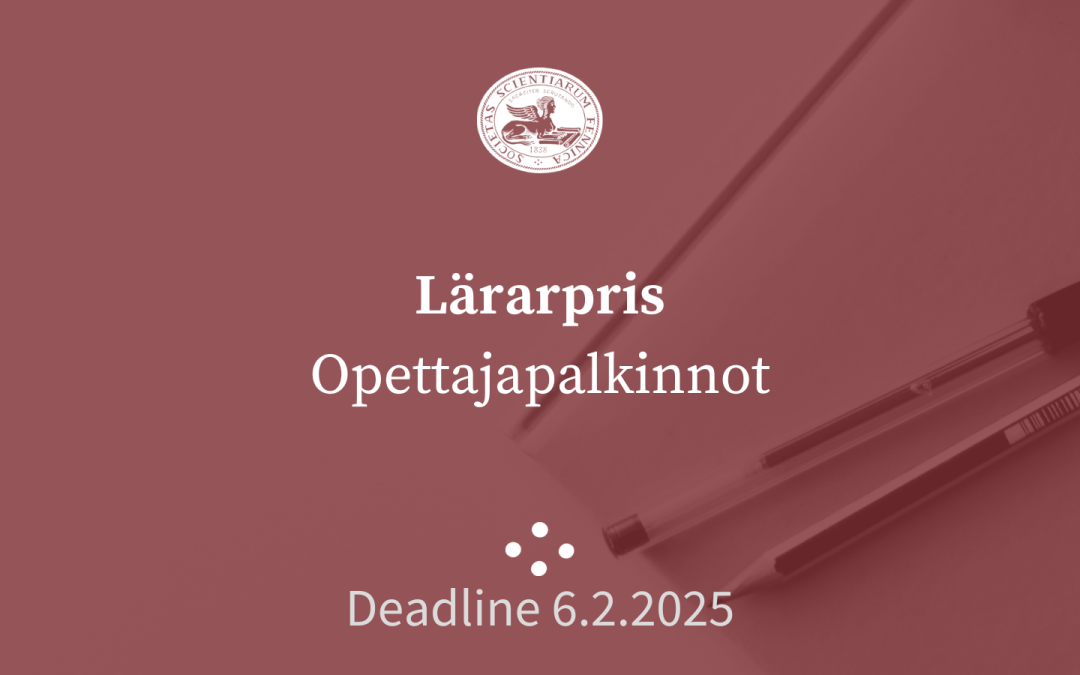 Suomen Tiedeseuran opettajapalkinnot 2025